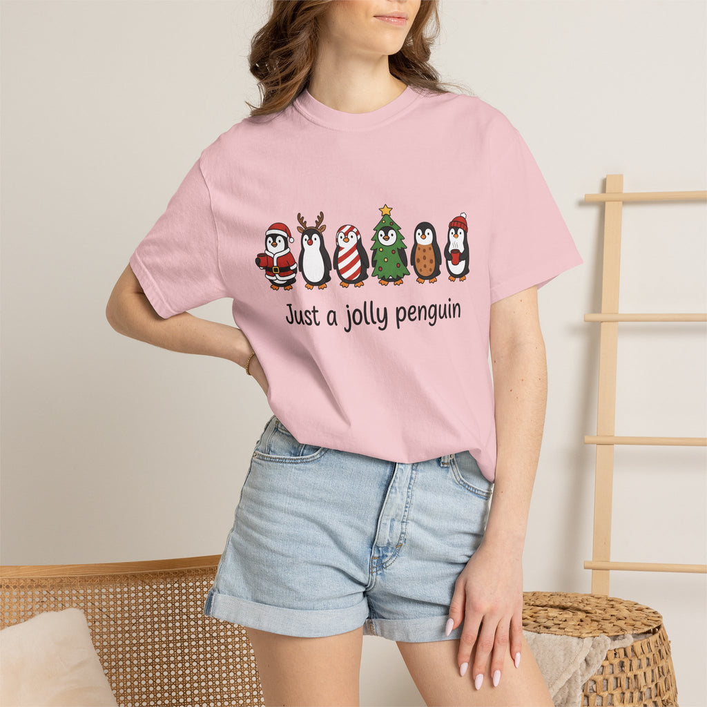 Penguin Drawing Shirt Christmas Pets Gift Women Sweet Tee Pinguin T-Shirt Xmas Fan Cartoon Tshirt Animal Graphic Animated Festive Hat Tshirt