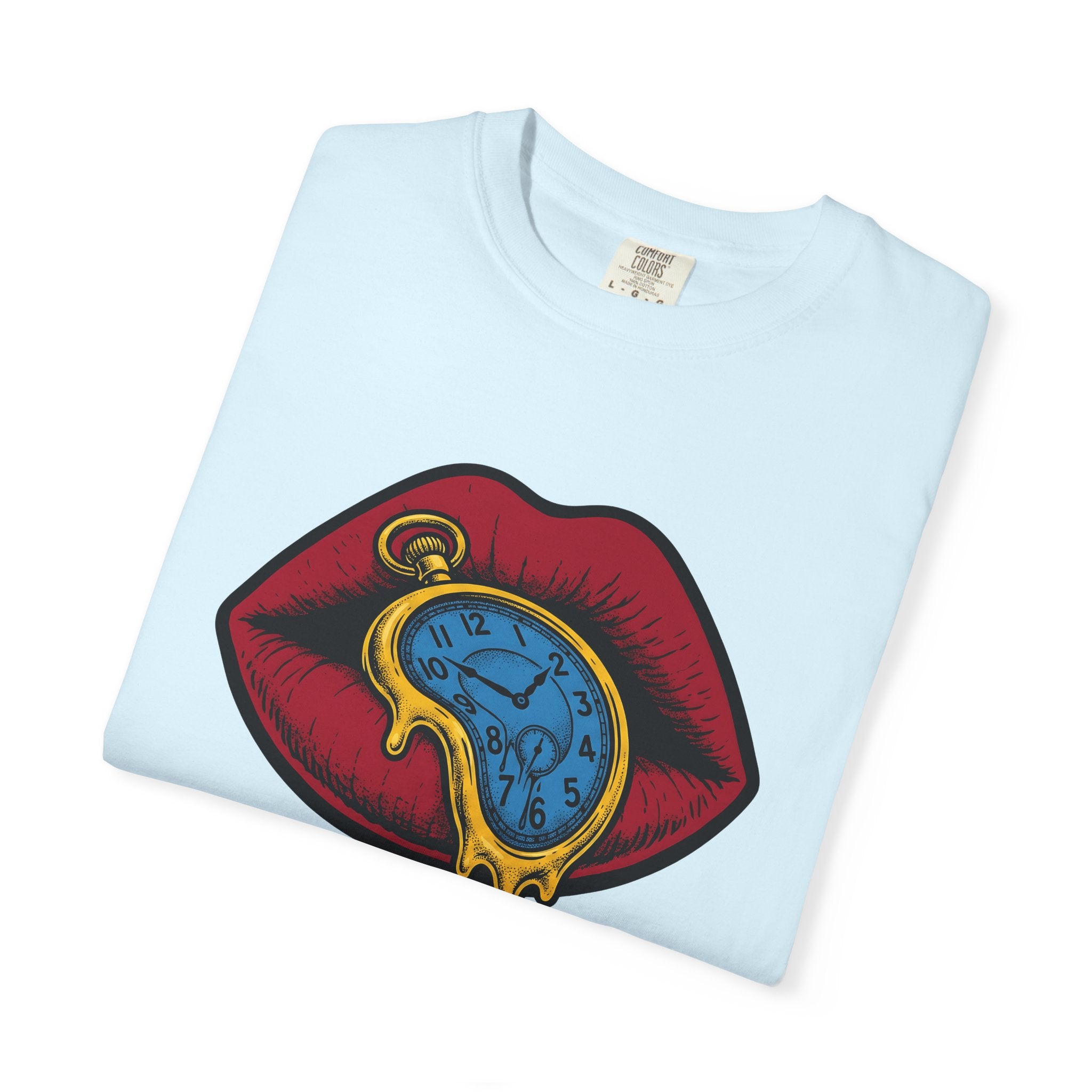 Melting Clock Lips Shirt Surreal Fashion Gift Women Pop Art Tee Timepiece T-Shirt Surrealist Fan Pop Culture Tshirt Style Graphic Vintage