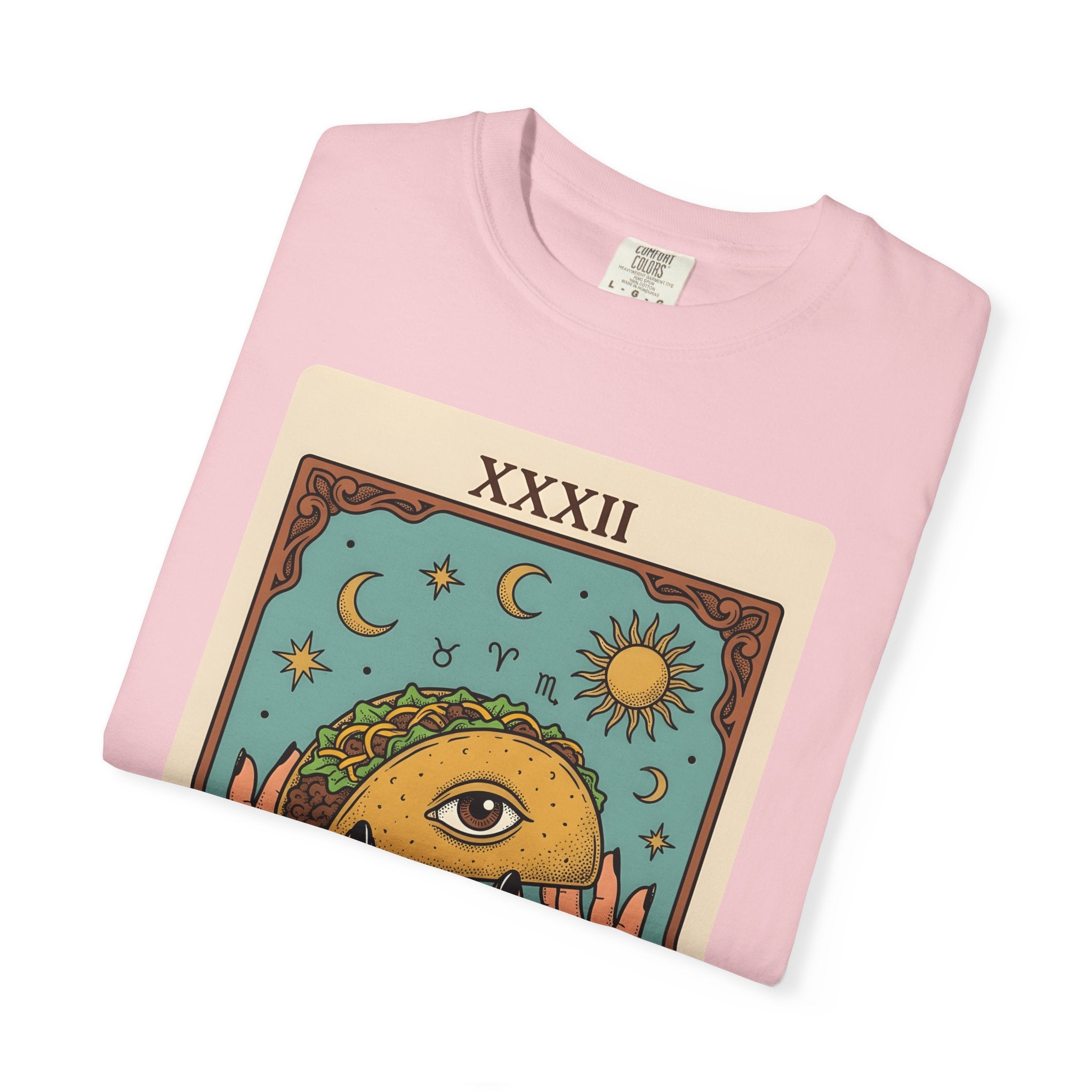 Taco Fortune Card Shirt Funny Meal Gift Women Fantasy Tee Tarot Card T-Shirt Humor Fan Mystical Tshirt Food Graphic Hand Drawn Sunburst