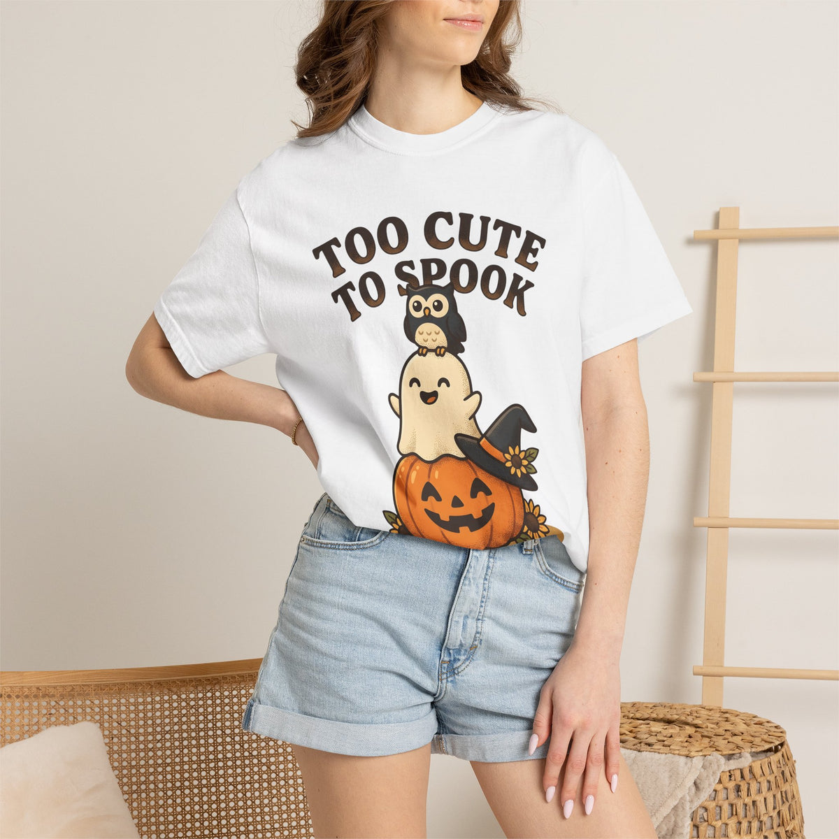 Spooky Pumpkin Shirt Halloween Autumn Unisex Gift Adorable Tee Gourd T-Shirt