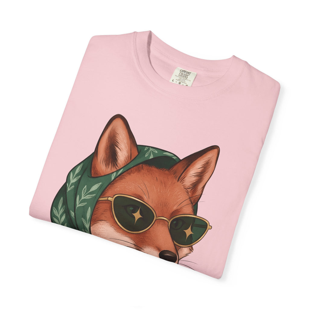 Fox Sun Glasses Shirt Animals Outfit Gift Women Cartoon Tee Fox T-Shirt Wildlife Fan Foxglasses Tshirt Fashion Graphic Illustrative Wrap