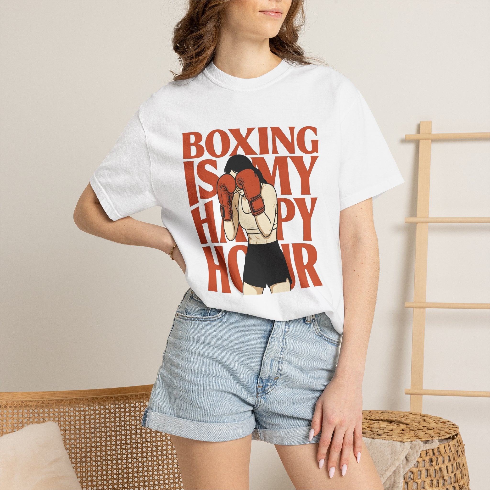 Woman Boxer Shirt Boxing Exercise Gift Women Graphic Design Tee Female Fighter T-Shirt Boxing Fan Fitness Tshirt Workout Graphic