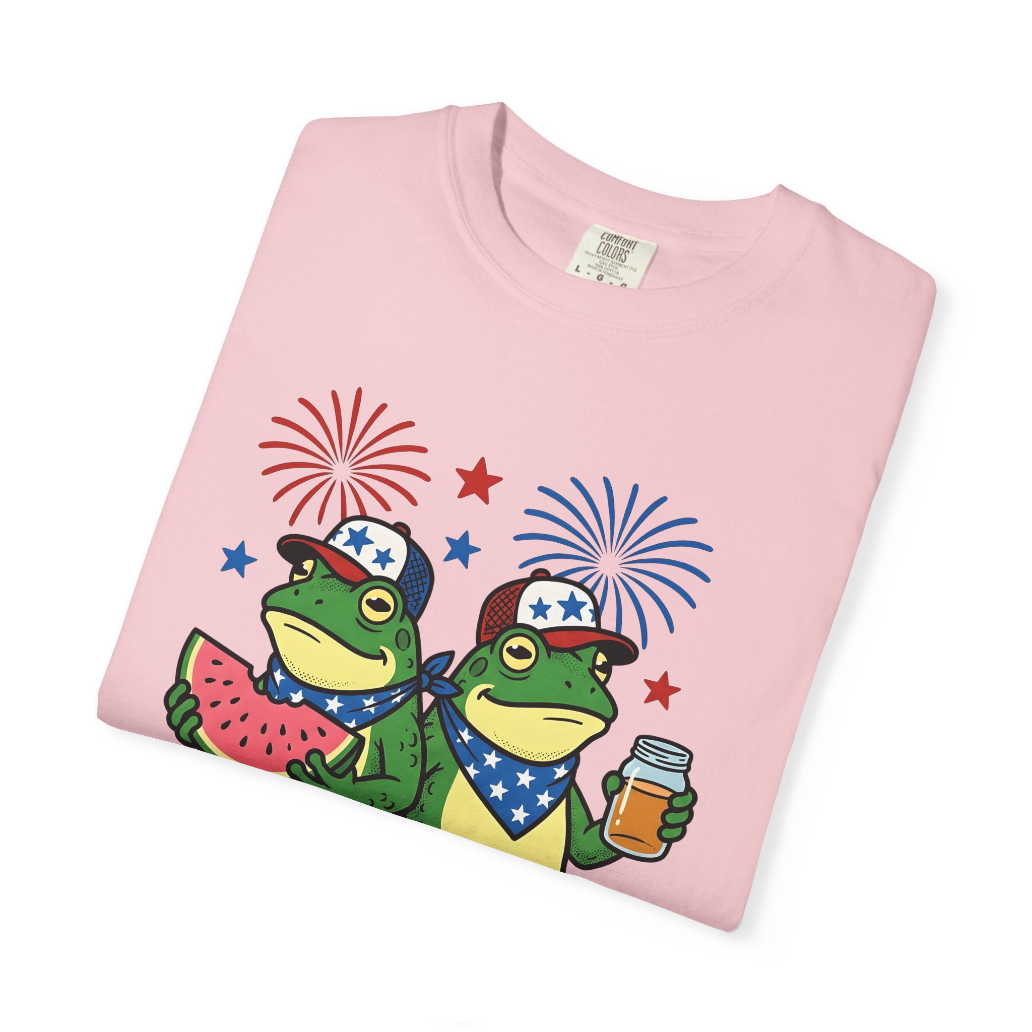 Two Frogs Shirt America 4Th Of July Holiday Gift Women Illustration Tee Toad T-Shirt Patriotic Fan Artistic Tshirt Celebration Graphic