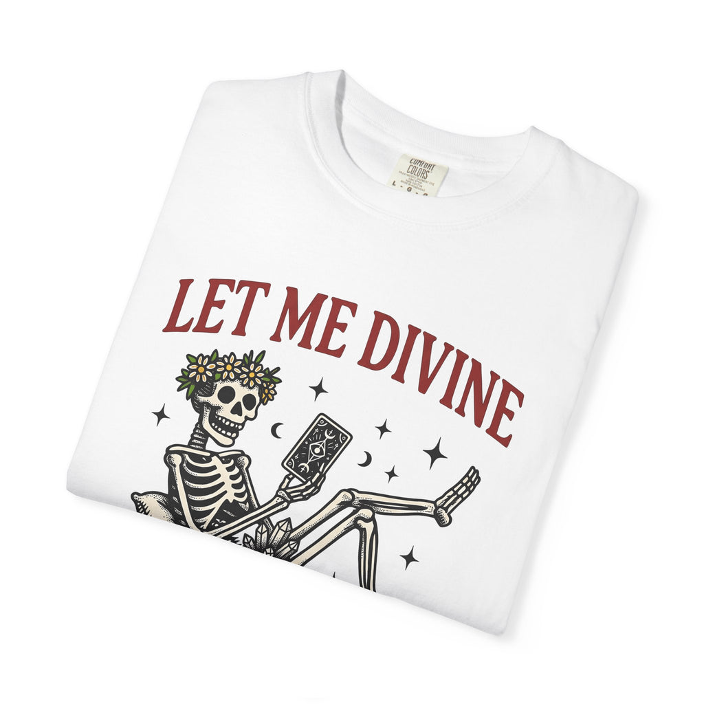 Bone Tarot Shirt Gothic Mystical Gift Women Striking Graphic Tee Tarot Card T-Shirt Dark Fan Graphic Design Illustration Old School Flower