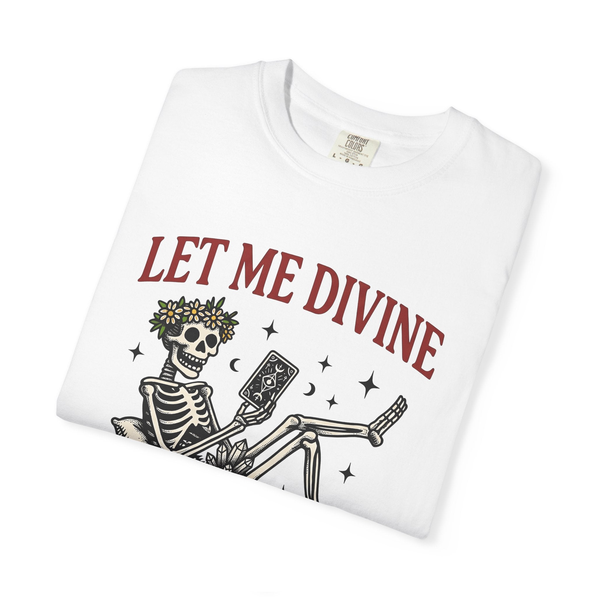 Bone Tarot Shirt Gothic Mystical Gift Women Striking Graphic Tee Tarot Card T-Shirt Dark Fan Graphic Design Illustration Old School Flower