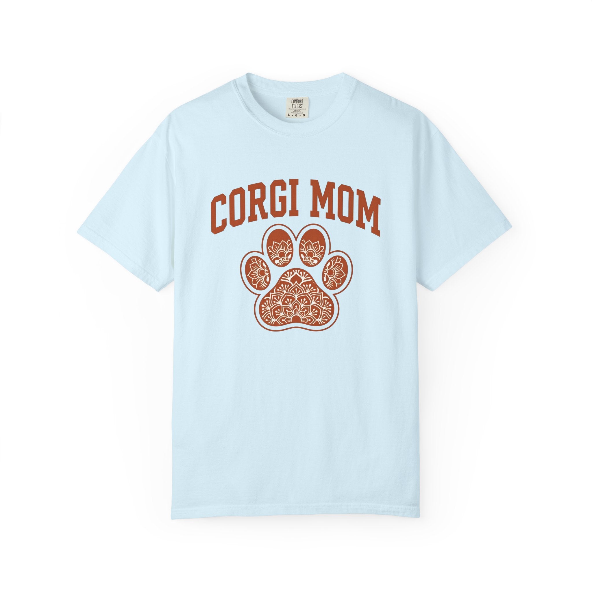 Corgi Paw Shirt Dog Pet Gift Women Boho Tee Dog Paw T-Shirt Dog Fan Canine Graphic Animal Illustration Vintage Mandala Tshirt