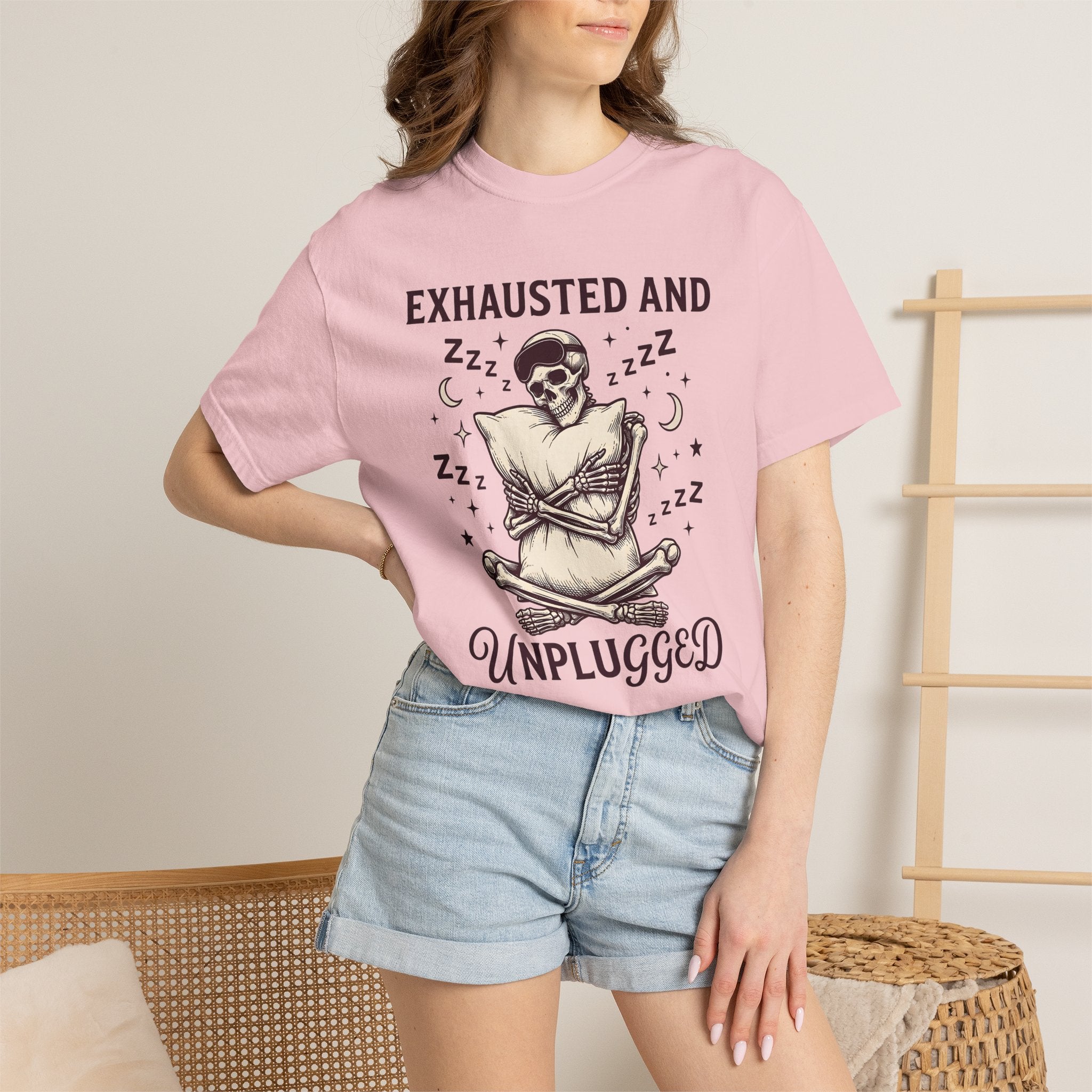 Skeleton Throw Pillow Shirt Gothic Comedy Gift Women Classic Tee Throw Pillow T-Shirt Dark Fan Retro Tshirt Humor Graphic Cartoon Shining
