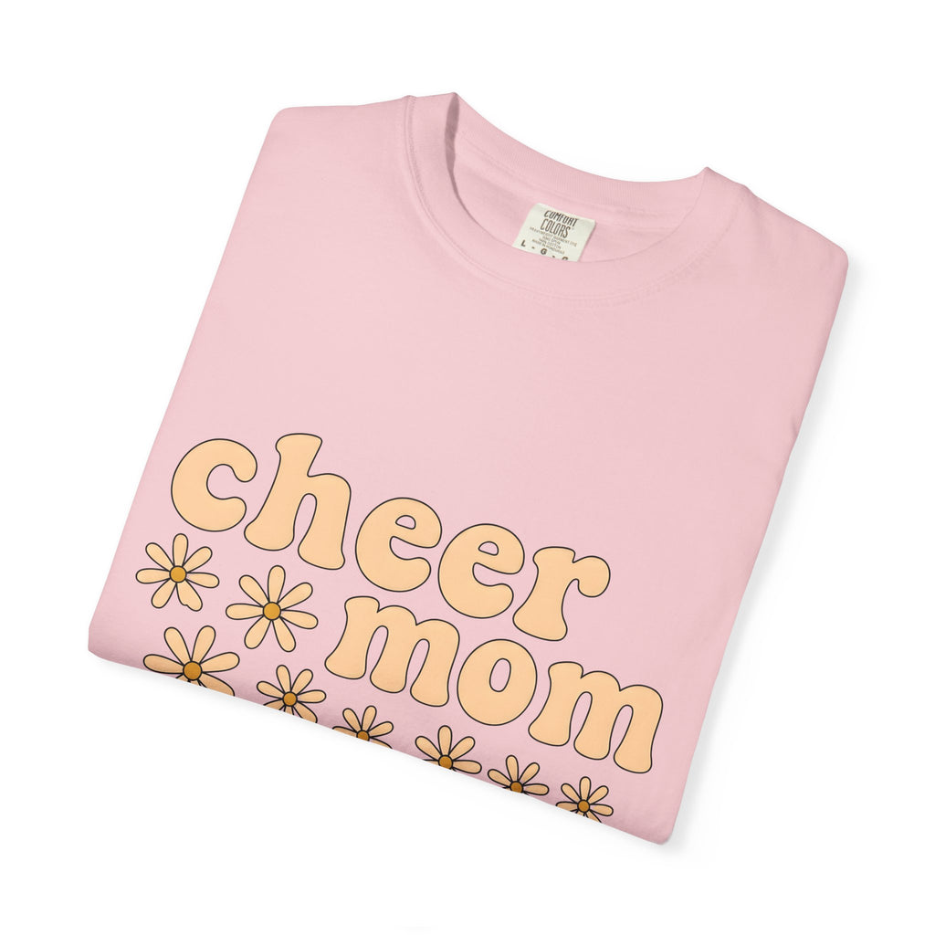 Vintage Flower Lettering Shirt Moms Pom Poms Gift Women Psychedelic Tee Typography T-Shirt Motherhood Fan Bohemian Tshirt Cheer Graphic