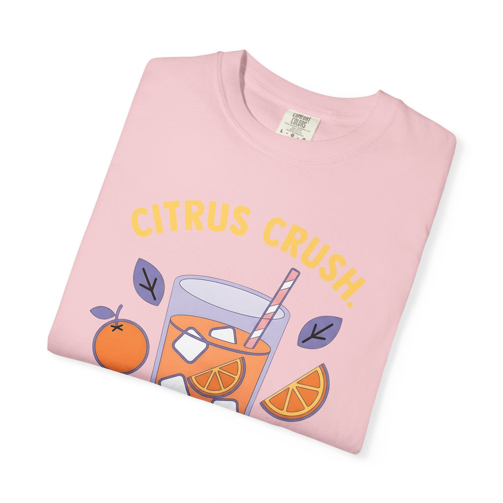 Orange Drink Shirt Drinks Summer Gift Women Bold Graphic Tee Orange Juice T-Shirt Beverage Fan Graphic Design Vacation Graphic Retro Ice