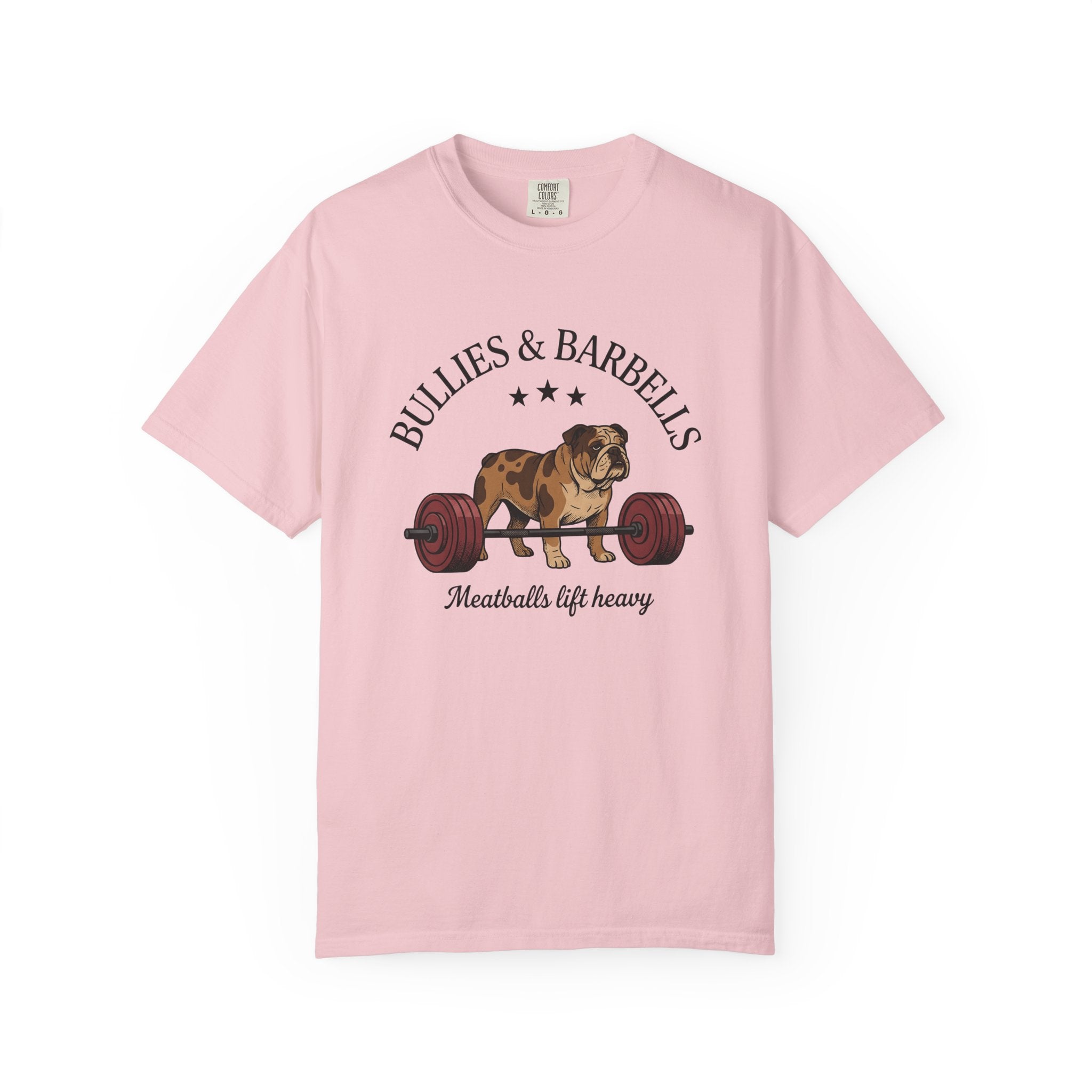 Bulldog Barbell Shirt Sports Fitness Gift Women Cartoon Tee Weightlifting T-Shirt Athlete Fan Strength Tshirt Workout Graphic Vintage Stars