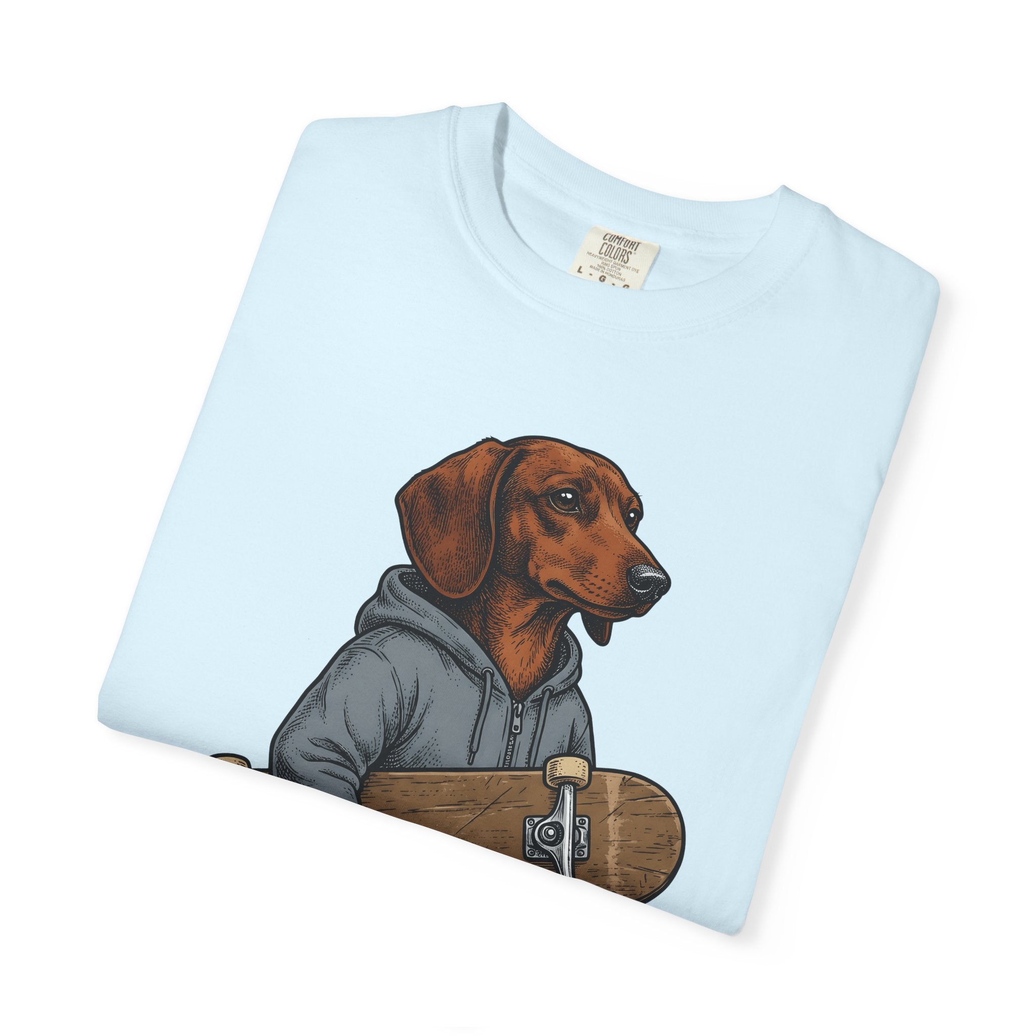 Dachshund Skateboard Shirt Dog Cruiser Gift Women Animated Tee Wiener Dog T-Shirt Dog Fan Cartoon Tshirt Cruiser Graphic Old School Pullover