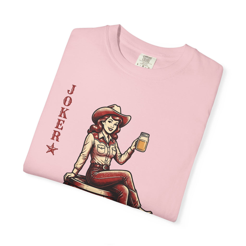 Cowgirl Barrel Racer Shirt Cowgirl Ranch Gift Women Retro Tee Barrel Racer T-Shirt Rodeo Fan Western Tshirt Farm Graphic Sketch Glass Jar