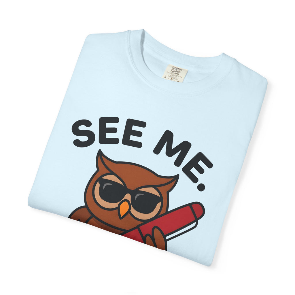 Owl Sun Glasses Shirt Teachers Learning Gift Women Hand Drawn Tee Owl T-Shirt Educator Enthusiast Illustrated Design Educational Graphic