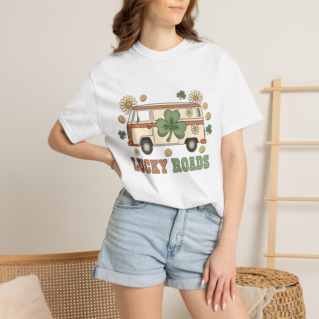 Camper Four Leaf Shirt St Patrick's Day Journey Gift Women Retro Tee Lucky Charm T-Shirt Shamrock Fan Retro Style Tshirt Travel Graphic