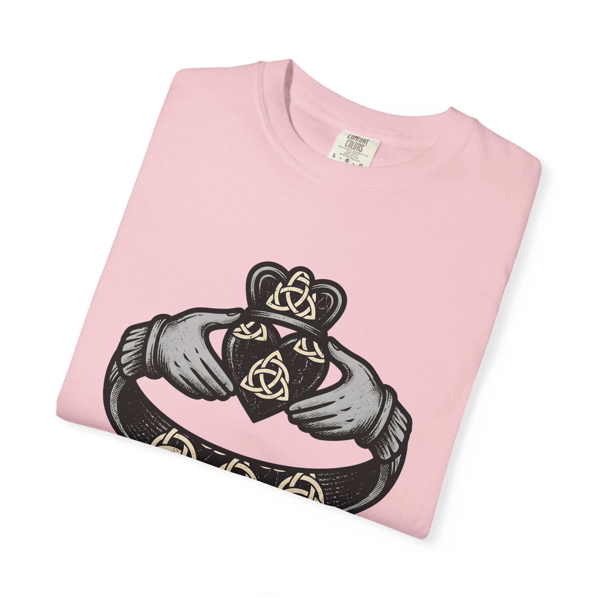 Claddagh Accessory Shirt St Patrick's Day Heritage Gift Women Sketch Tee Claddagh T-Shirt St Patrick's Day Enthusiast Drawing Illustration