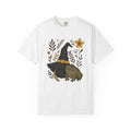 Toad Witch Hat Shirt Halloween Witch Gift Women Bohemian Tee Witch Hat T-Shirt Horror Fan Occult Graphic Tshirt Sketch Flower Tshirt