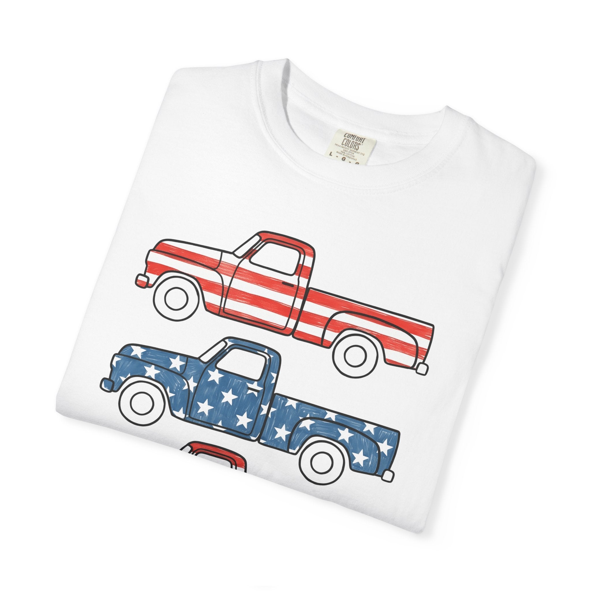 Retro Truck Shirt 4th Of July Automobile Gift Women Vintage Patriotic Tee Lorry T-Shirt Independence Day Enthusiast Classic Tshirt Car