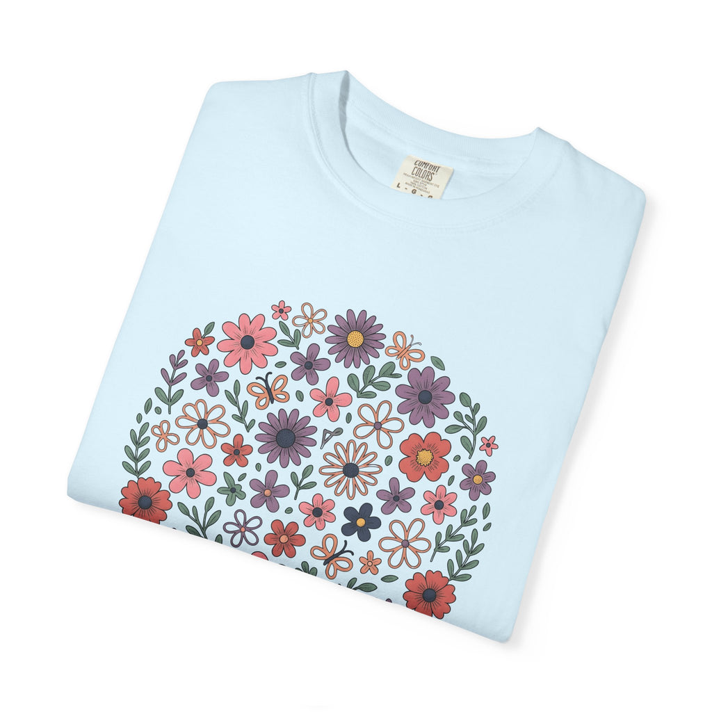 Garden Bouquet Shirt St. Valentine's Day Petals Gift Women Folk Tee Floral Arrangement T-Shirt Valentine Fan Hand Drawn Tshirt Floral