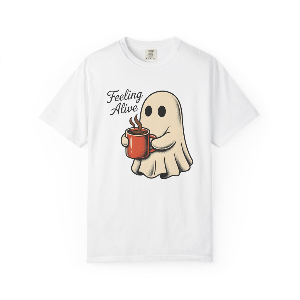 Spooky Coffee Shirt Halloween Espresso Gift Women Comic Tee Creepy Coffee T-Shirt Halloween Fan Coffee Tshirt Coffee Graphic Vintage Cup
