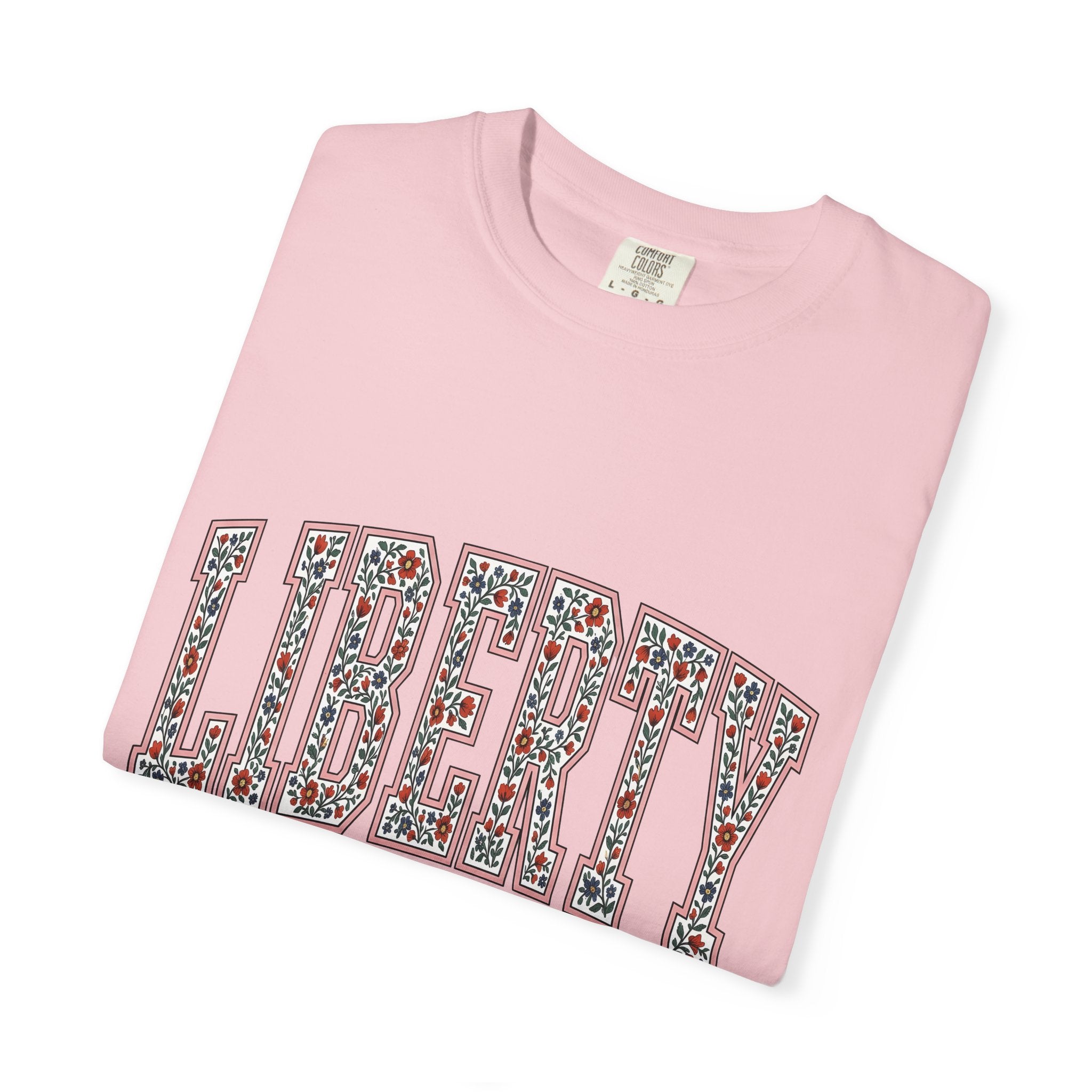 Flower Varsity Letters Shirt America Flag Gift Women Retro Tee Floral Varsity T-Shirt American Enthusiast Vintage Tshirt Banner Graphic