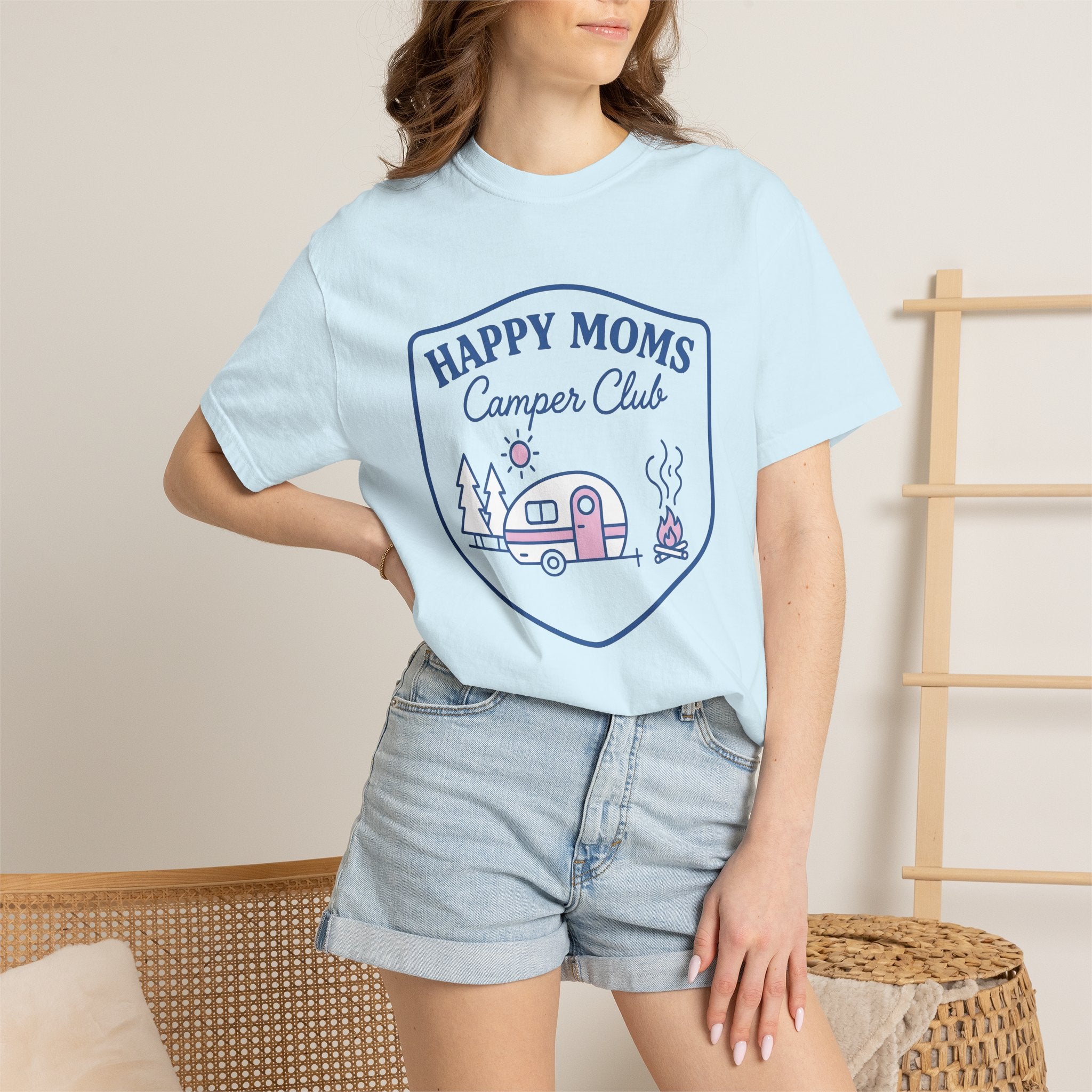 Rv Shirt Mom Outdoors Gift Women Sketch Tee Camper T-Shirt Mother Fan Illustrated Tshirt Adventure Graphic Vintage Fire Pit Tshirt