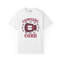 Leather Belt Buckle Shirt Cowgirl Cowboy Gift Women Classic Tee Belt Buckle T-Shirt Rodeo Fan Western Tshirt Cowboy Graphic Outline Cord