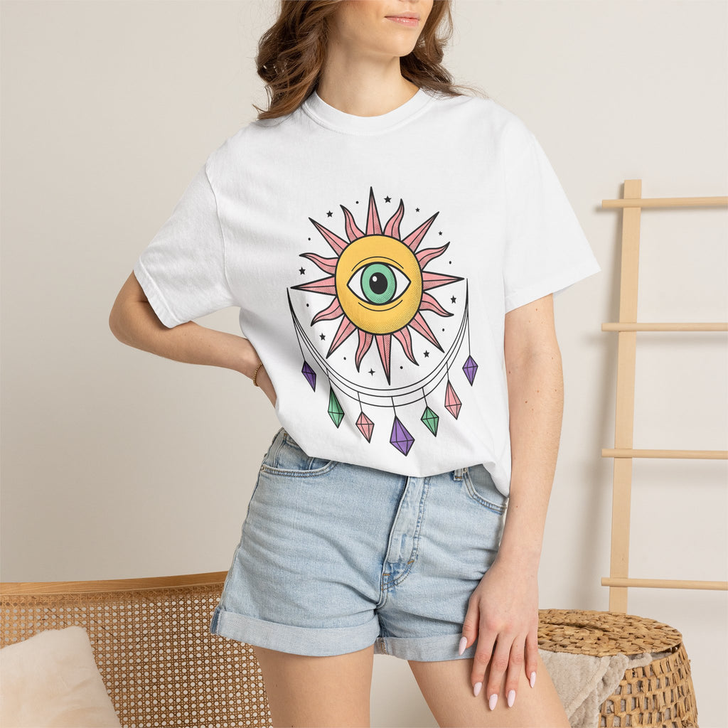 Sun Eye Shirt Boho Chic Metaphysical Gift Women Spiritual Tee Sun T-Shirt Hippie Enthusiast Mystical Tshirt Esoteric Graphic Vintage Gems
