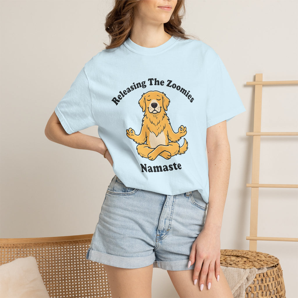 Zen Dog Shirt Yoga Fitness Gift Women Illustration Tee Puppy T-Shirt Fitness Enthusiast Drawing Graphic Workout Doodle Yoga Pose Tshirt