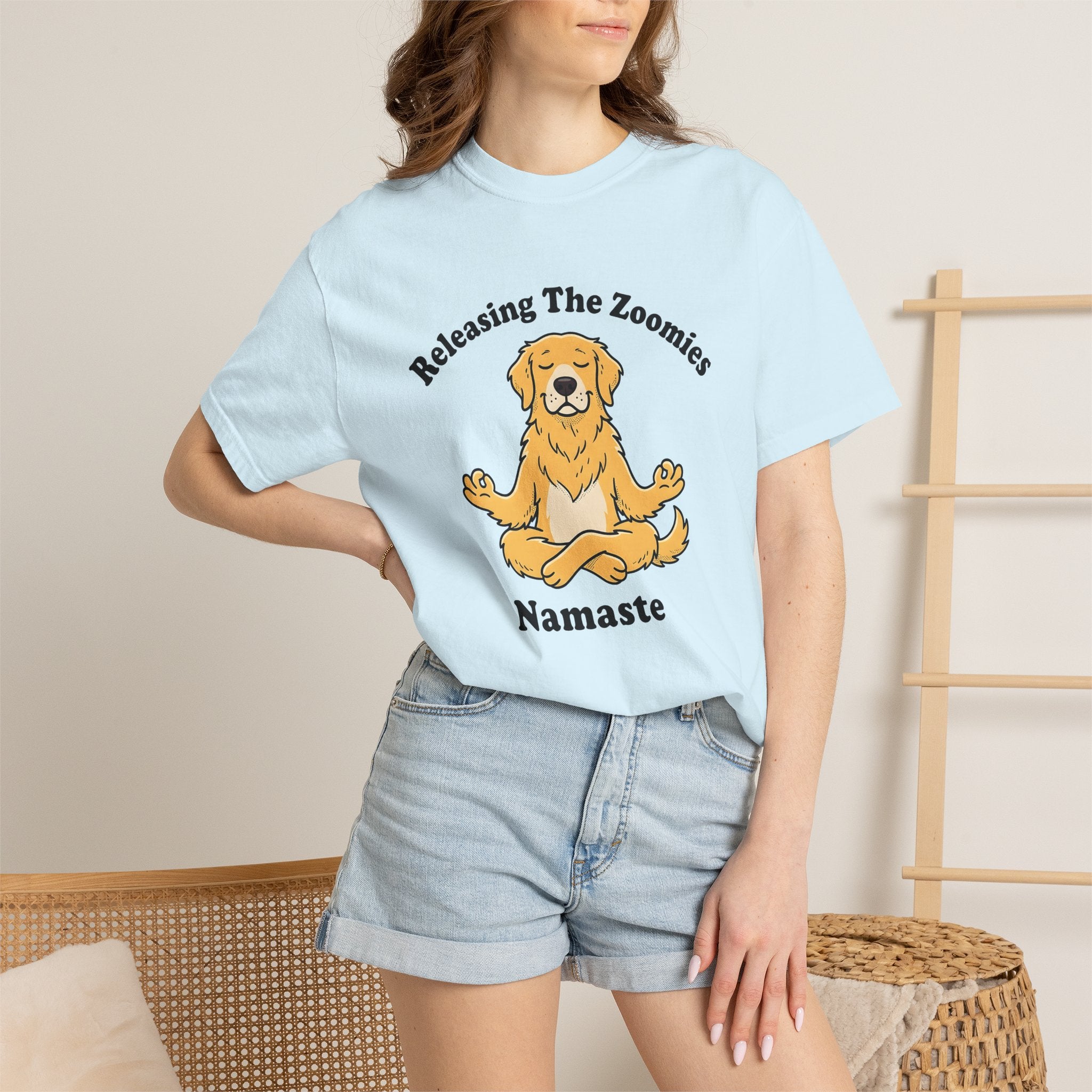 Zen Dog Shirt Yoga Fitness Gift Women Illustration Tee Puppy T-Shirt Fitness Enthusiast Drawing Graphic Workout Doodle Yoga Pose Tshirt