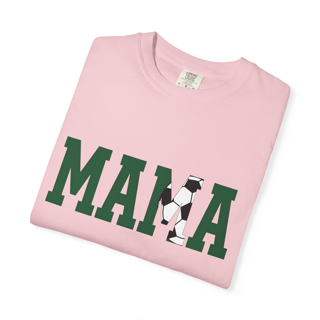Soccer Ball Text Shirt Moms Sports Gift Women Bold Tee Football T-Shirt Mom Fan Bold Typography Tshirt Athlete Graphic Retro Sports Tshirt