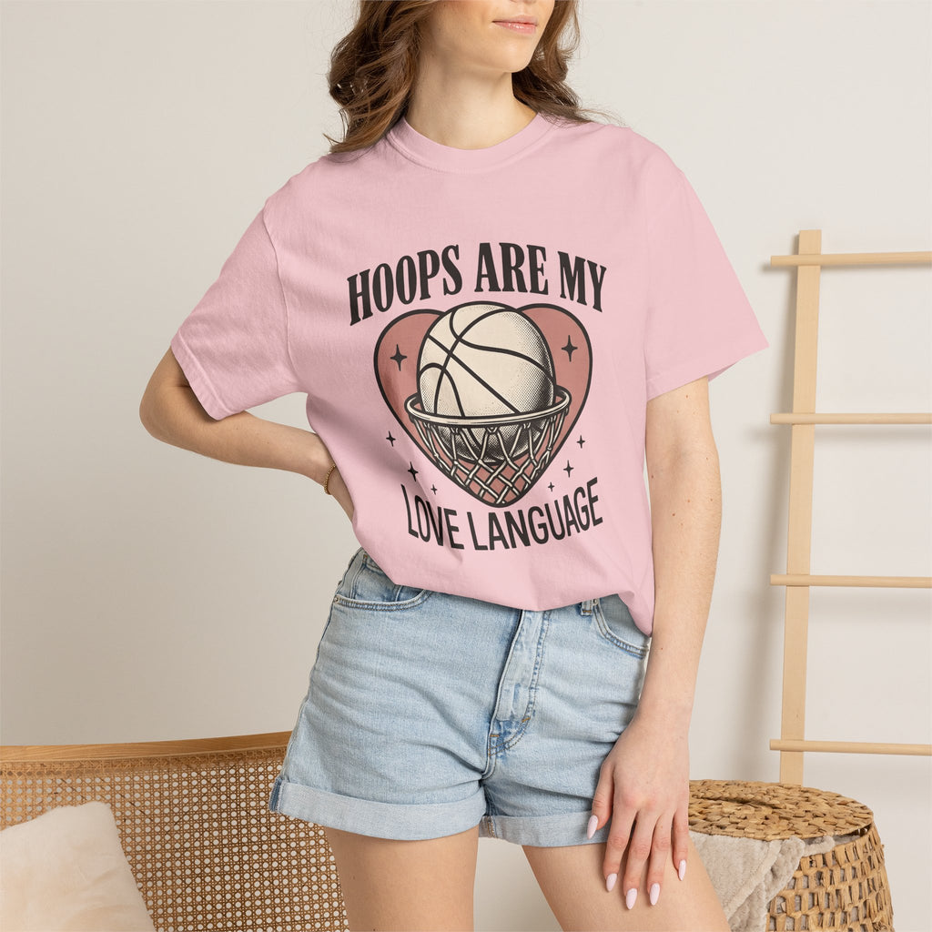 Basketball Net Shirt Sports Ball Game Gift Women Retro Tee Hoop T-Shirt Athlete Fan Basketball Graphic Hand Drawn Heart Shape Tshirt