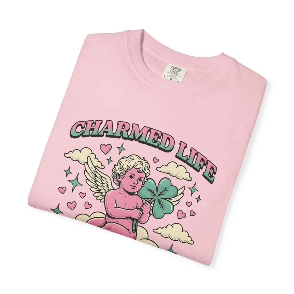 Angel Clover Shirt St Patricks Day Luck Gift Women Vintage Tee Shamrock T-Shirt St Patricks Fan Irish Tshirt Fortune Graphic Retro Cloud