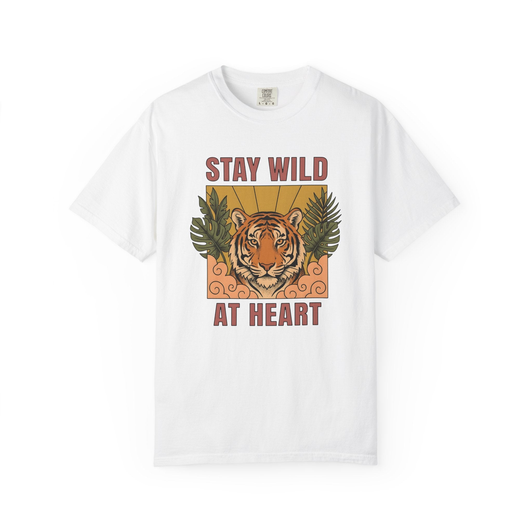 Tiger Face Shirt Animal Nature Gift Women Boho Tee Tiger T-Shirt Wildlife Enthusiast Hippie Tshirt Environmental Graphic Retro Tropical