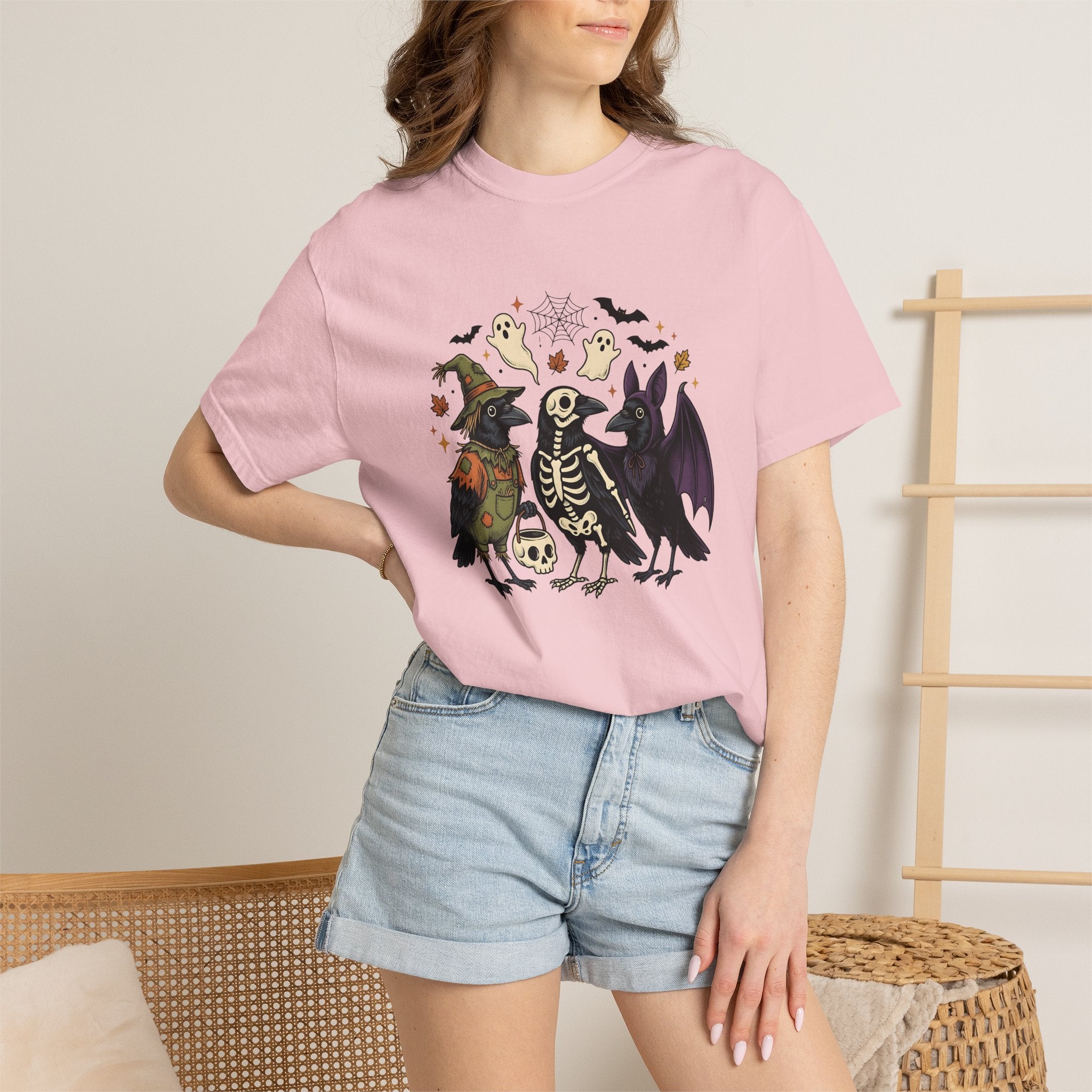 Blackbird Costumes Shirt Halloween Dark Fashion Gift Women Antique Tee Costumes T-Shirt Horror Fan Vintage Tshirt Goth Graphic Line Art