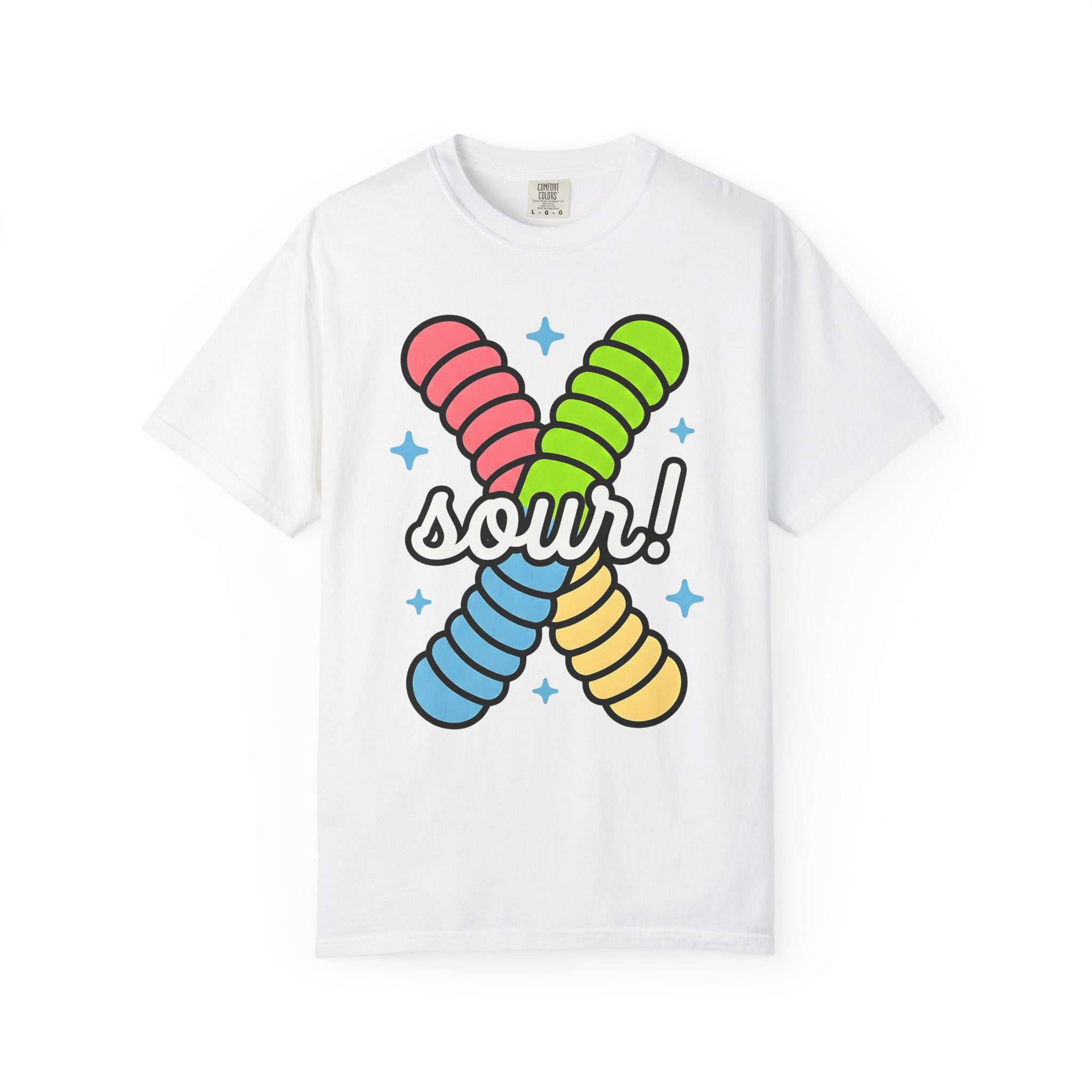 Gummy Worms Shirt St. Valentine's Day Candy Gift Women Cartoon Tee Jelly T-Shirt Valentine Fan Comic Tshirt Sweets Graphic Bold Stars Tshirt