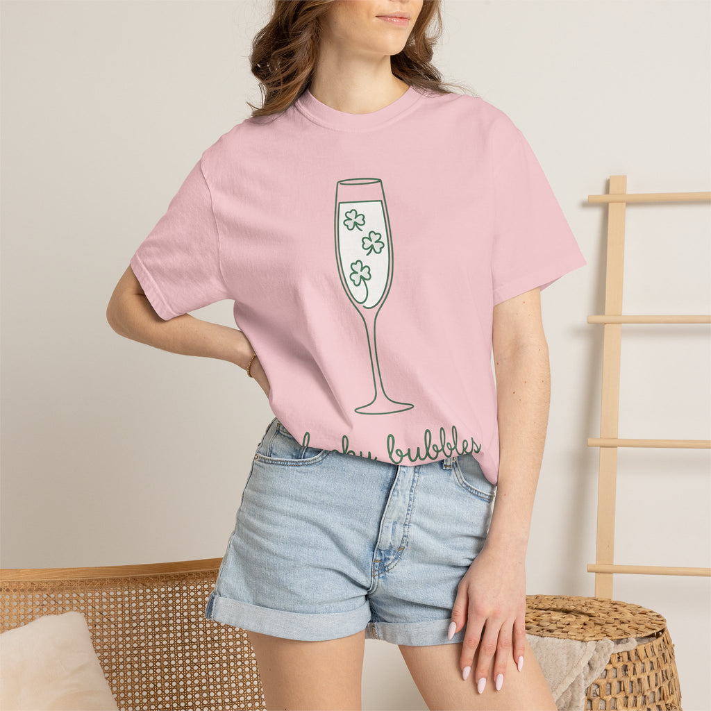 Champagne Flute Shirt St Patrick's Day Celebration Gift Women Simple Tee Champagne Glass T-Shirt Irish Fan Minimalist Tshirt Party Graphic