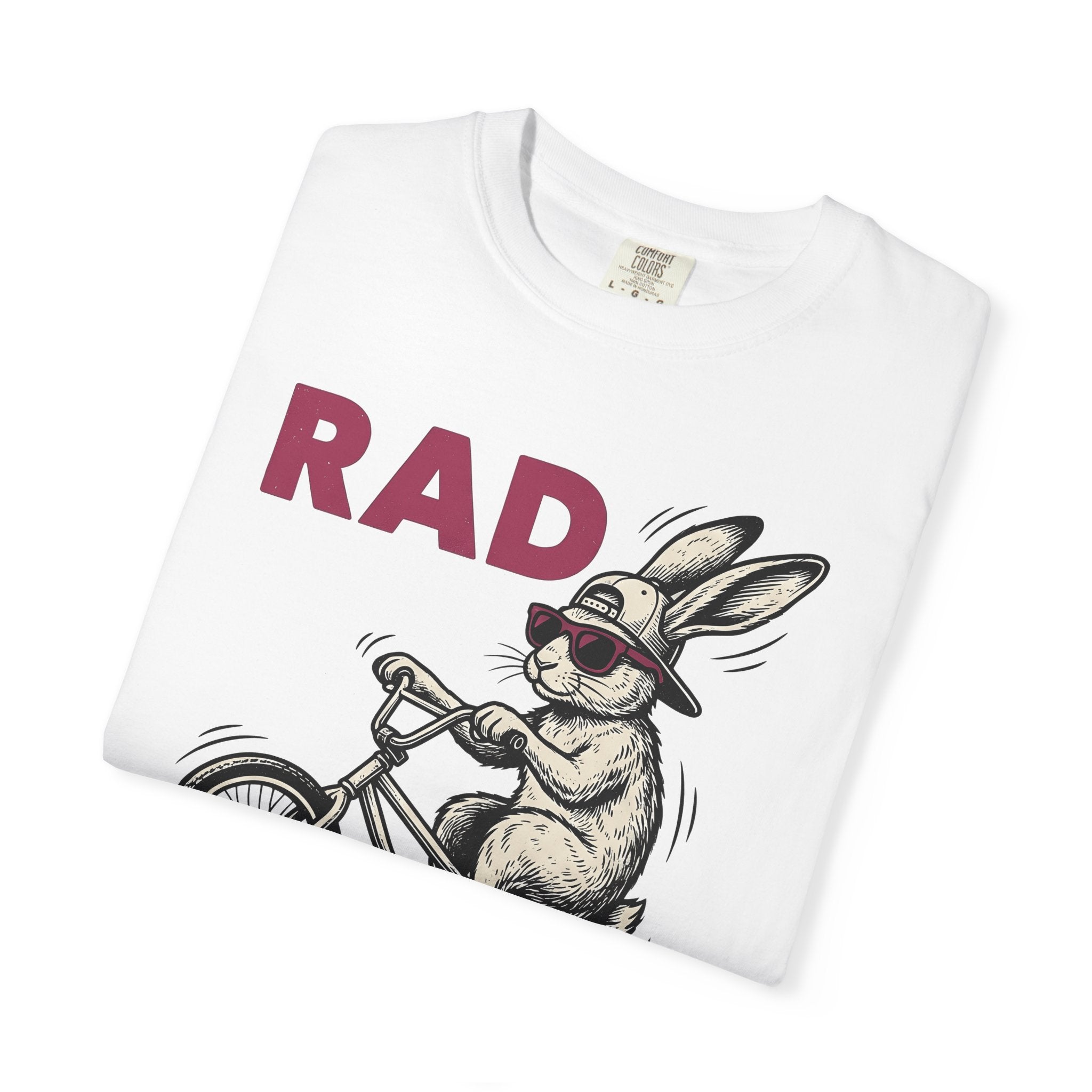 Bunny Bike Shirt Easter Animal Gift Women Hand Drawn Tee Rabbit T-Shirt Easter Fan Illustrated Tshirt Creature Graphic Retro Sunglasses