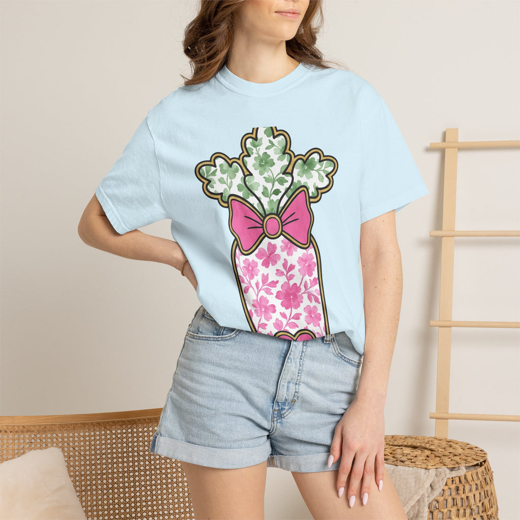 Floral Carrot Shirt Easter Spring Gift Women Kawaii Tee Carrot T-Shirt Easter Fan Root Vegetable Graphic Tshirt Vintage Bow Tshirt