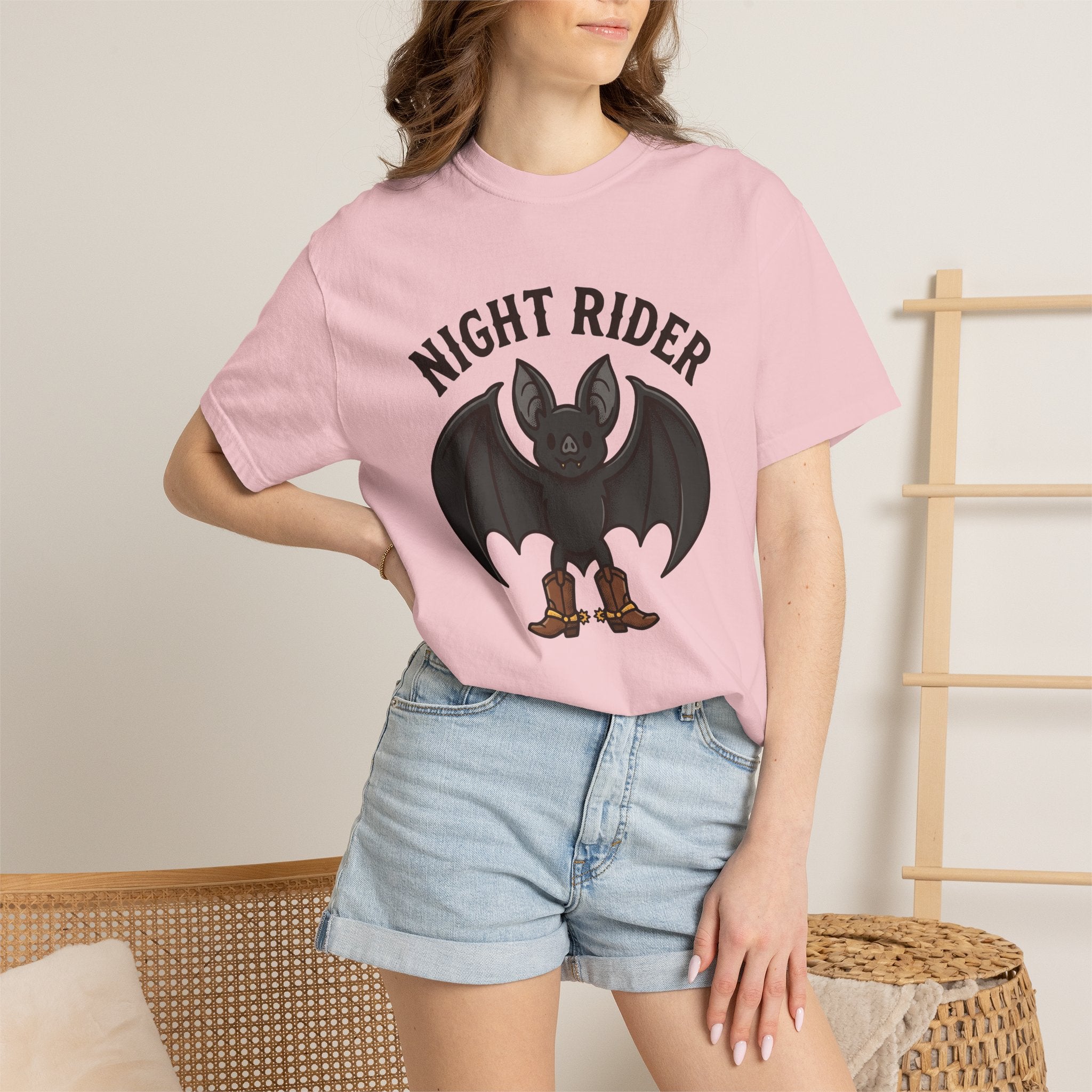 Bat Cowboy Shirt Halloween Wildlife Gift Women Cartoon Tee Vampire T-Shirt Horror Fan Comic Tshirt Animal Graphic Retro Cowboy Boots Tshirt