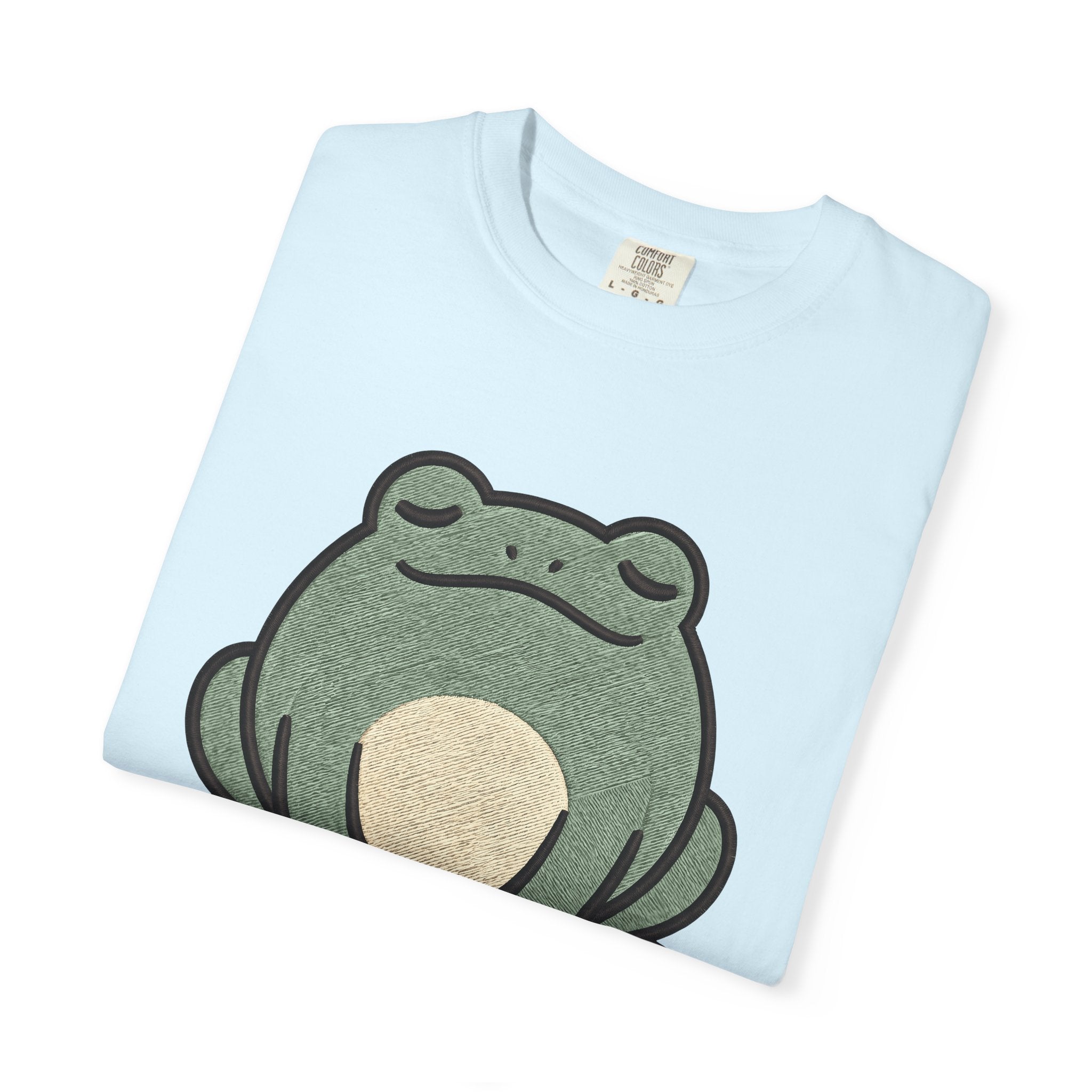 Frog Graphic Shirt Animals Nature Gift Women Embroidery Tee Toad T-Shirt Wildlife Fan Stitched Tshirt Environmental Graphic Minimalist