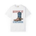 Leather Boot Shirt America Country Gift Women Farmhouse Tee Boot T-Shirt Patriot Fan Rustic Tshirt Rural Graphic Old School Star Design