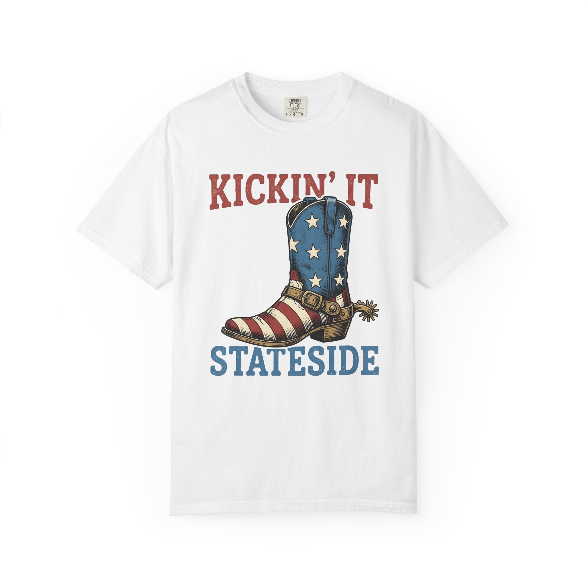 Leather Boot Shirt America Country Gift Women Farmhouse Tee Boot T-Shirt Patriot Fan Rustic Tshirt Rural Graphic Old School Star Design