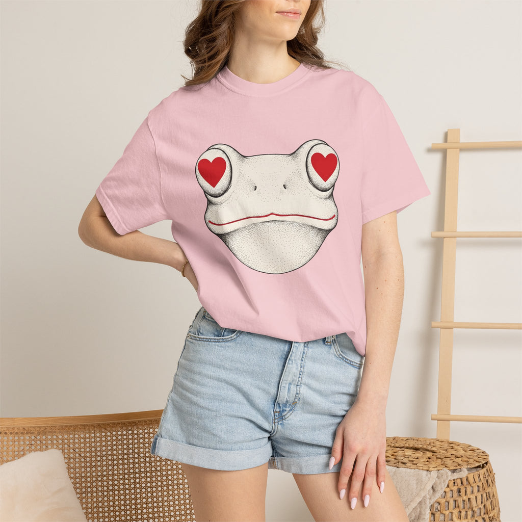 Frog Head Shirt St. Valentine's Day Wildlife Gift Women Simple Tee Toad T-Shirt Valentine Fan Minimalist Tshirt Animal Graphic Classic Love