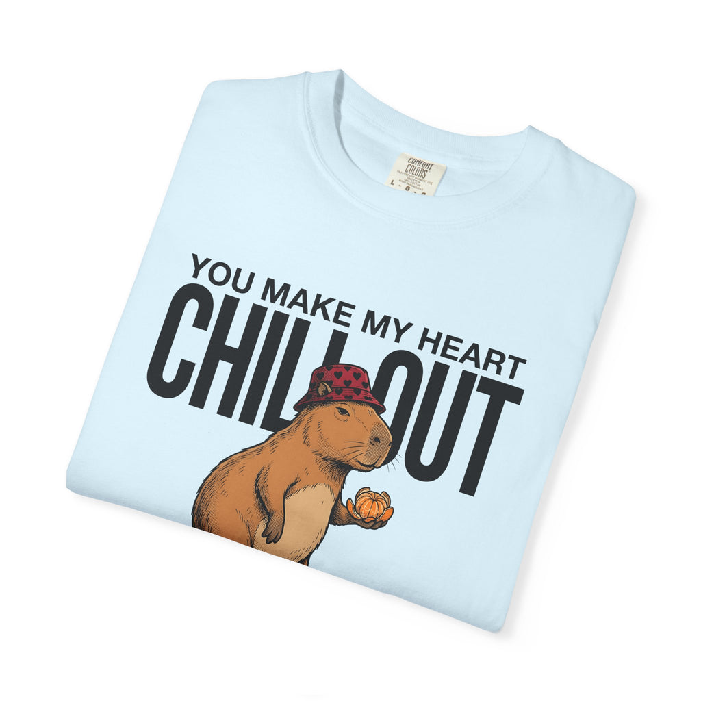 Capybara Graphic Shirt St. Valentine's Day Animal Gift Women Hand Drawn Tee Rodent T-Shirt Valentine Fan Illustrated Tshirt Creature Graphic