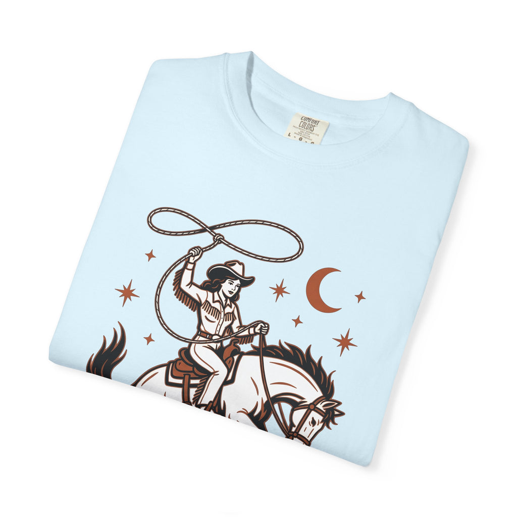 Cowgirl Horse Shirt Cowgirl Horseback Gift Women Country Tee Cowgirl T-Shirt Cowgirl Fan Western Tshirt Riding Graphic Rustic Rope Circle
