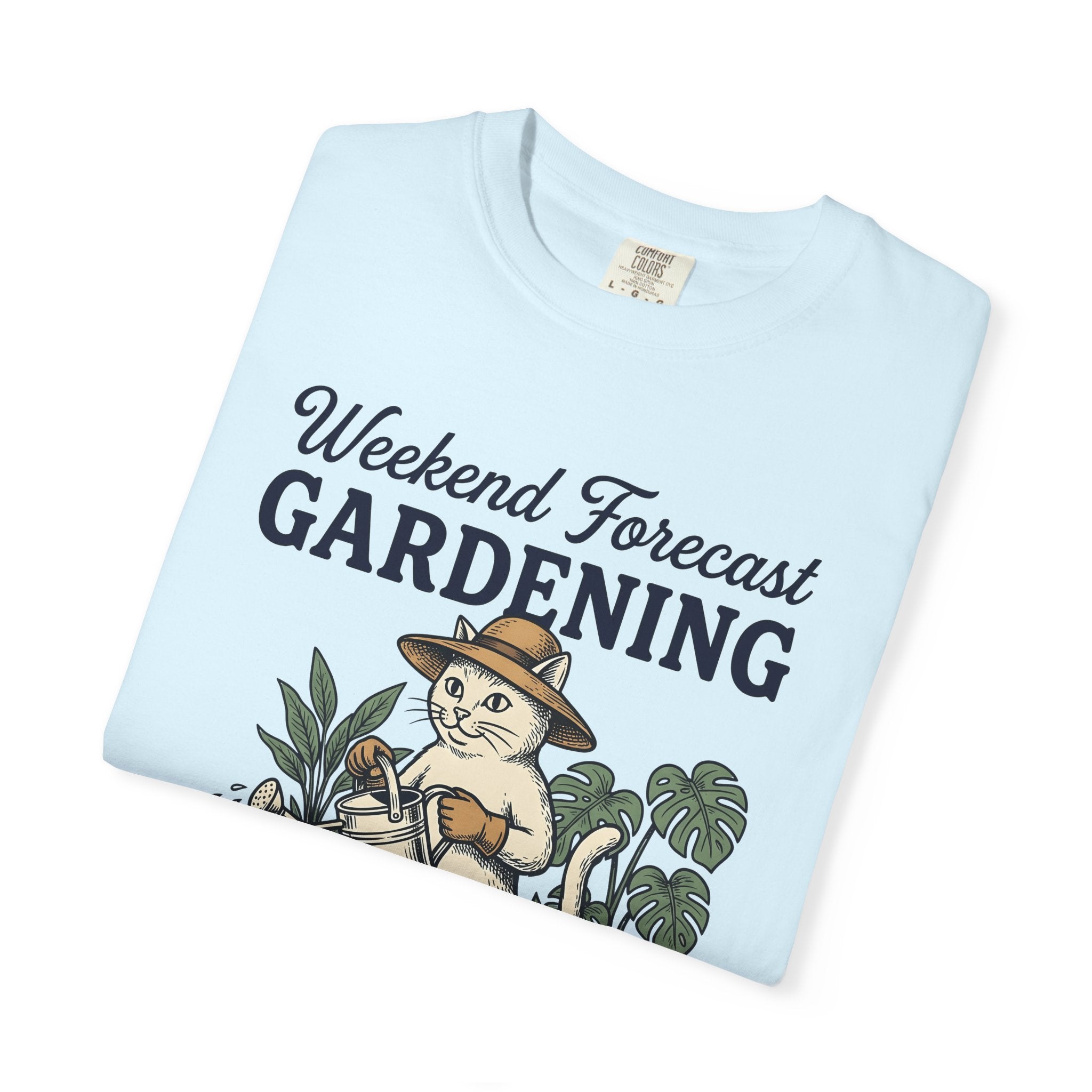 Cat Plant Care Shirt Cat Landscaping Gift Women Classic Tee Feline Care T-Shirt Cat Fan Vintage Tshirt Garden Design Minimalist Greenery