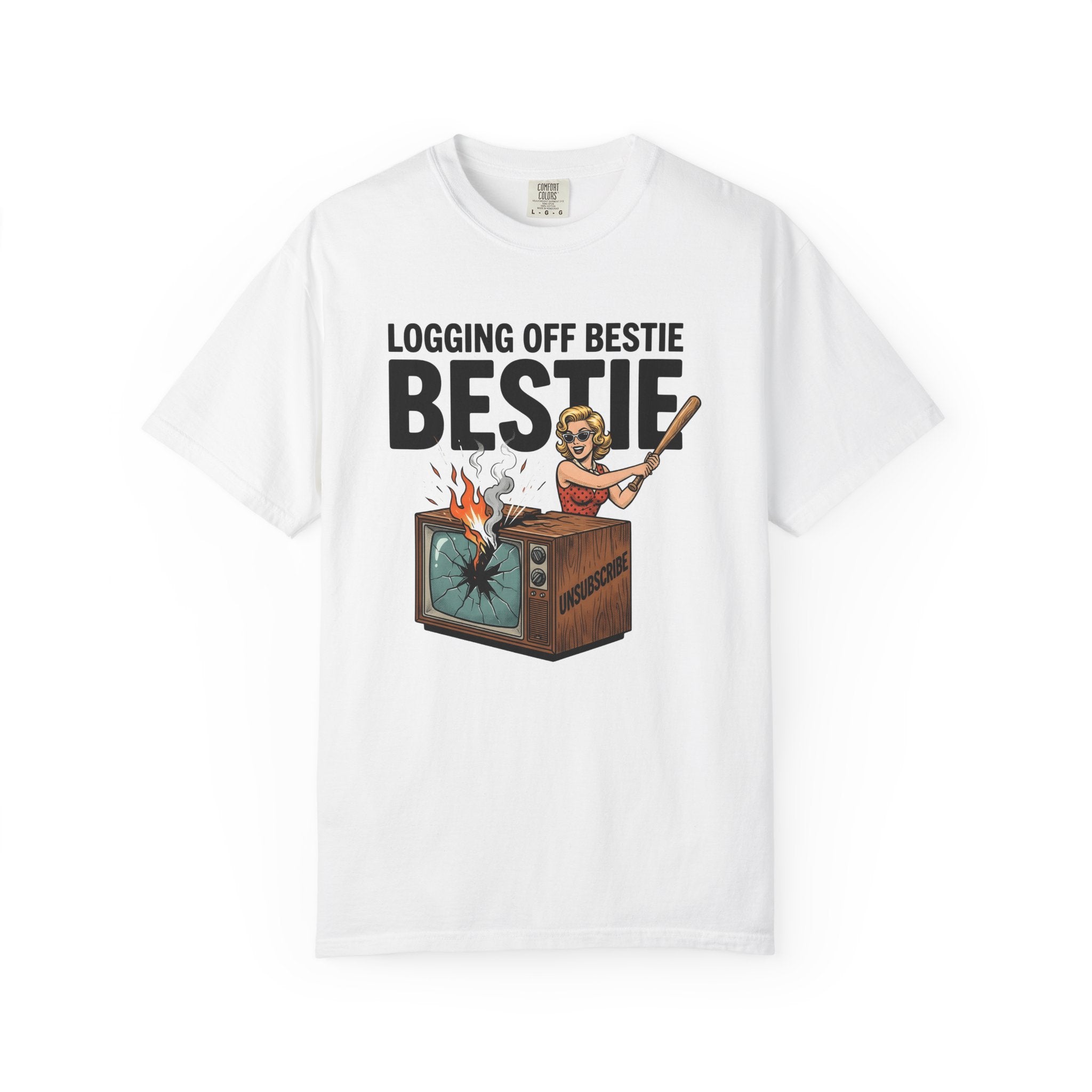 Retro Woman Tv Shirt Friendship Humor Gift Women Pop Art Tee Television T-Shirt Buddy Fan Retro Art Tshirt Funny Graphic Vintage Baseball