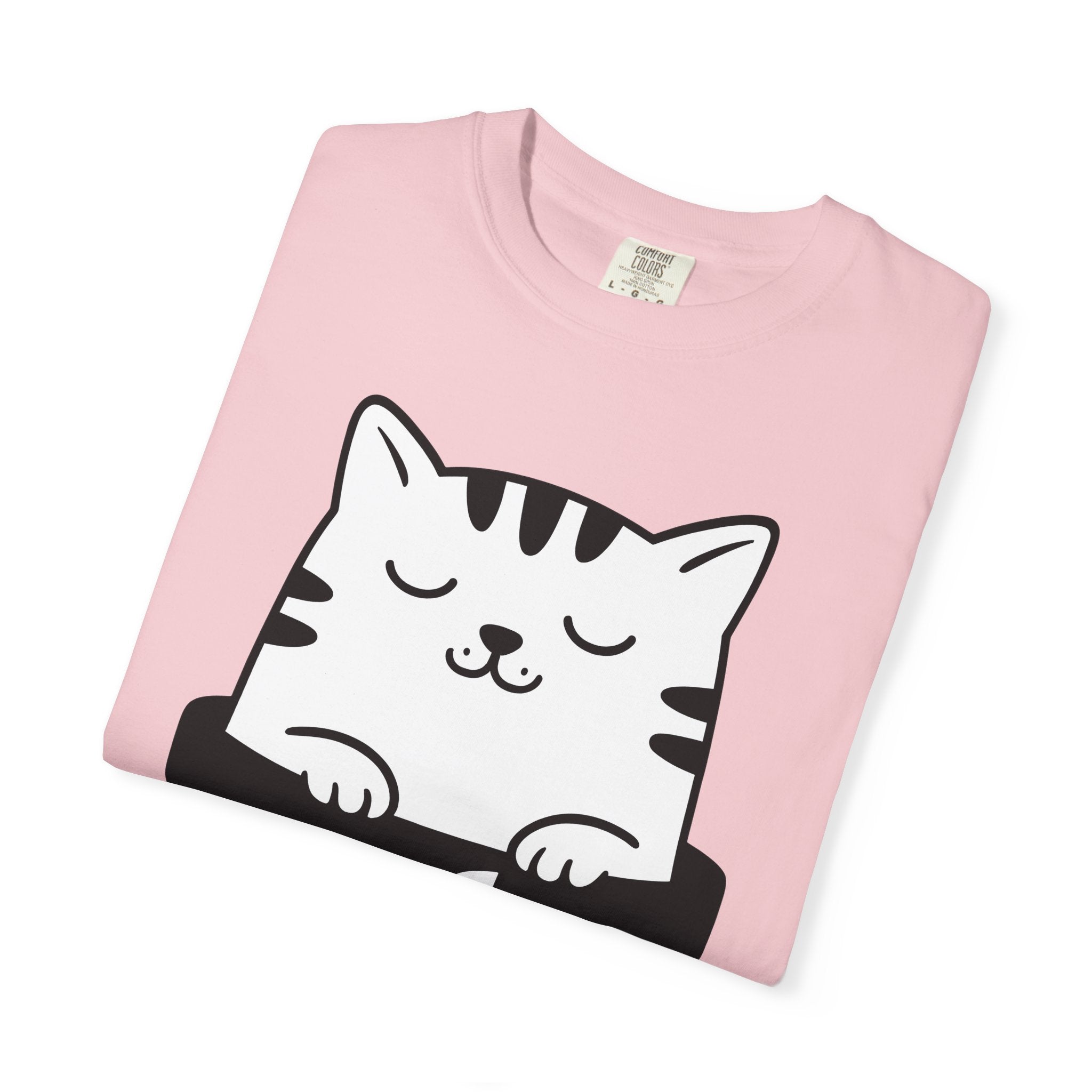 Kitten Pot Shirt Cat Shy Gift Women Adorable Tee Kitten T-Shirt Cat Fan Cute Tshirt Introvert Graphic Simple Greenery Tshirt