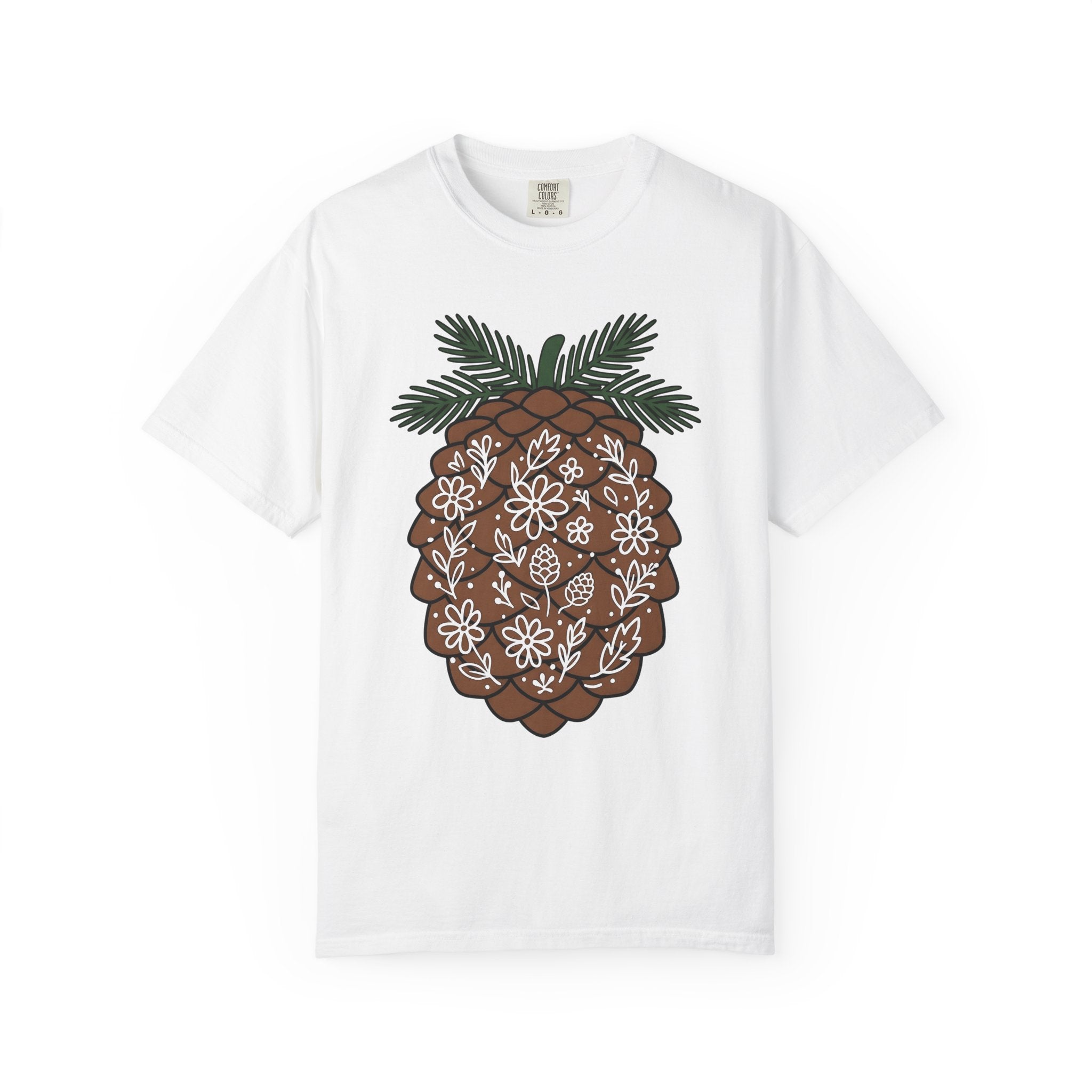 Pine Cone Shirt Holiday Wildlife Gift Women Farmhouse Tee Pinecone T-Shirt Christmas Fan Rustic Tshirt Animal Graphic Contemporary Blossom
