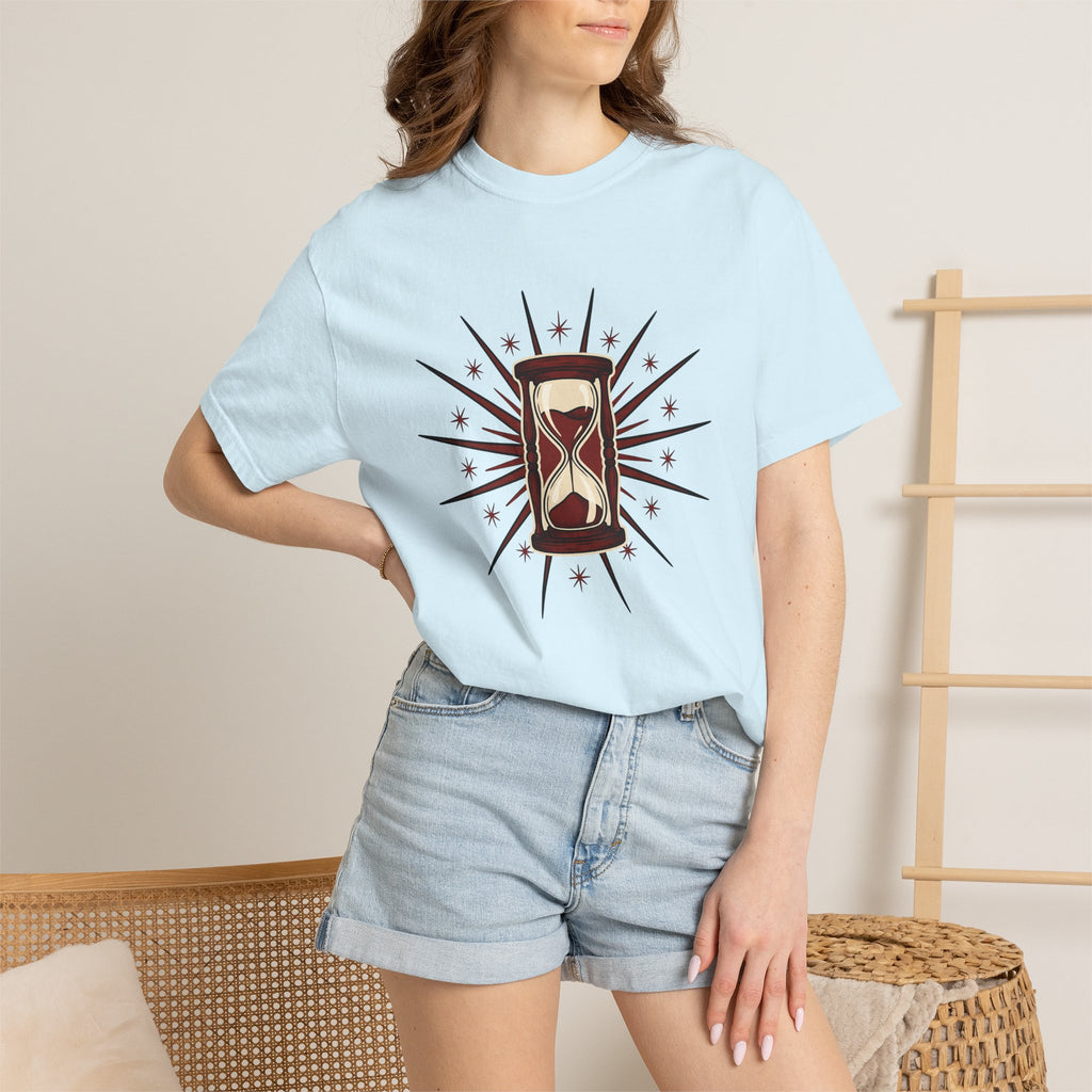 Sand Clock Shirt Retro Macabre Gift Women Neo Traditional Tee Hourglass T-Shirt Vintage Fan Traditional Tshirt Dark Graphic Antique Sparkle